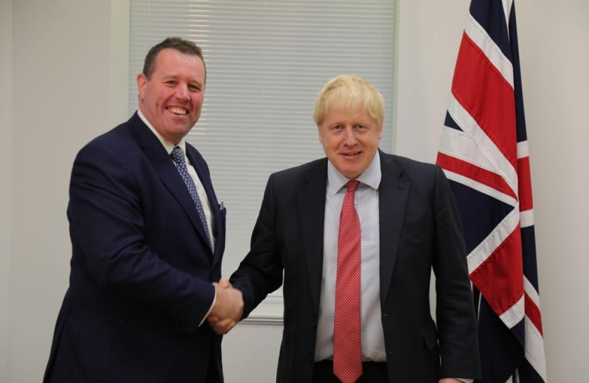 Mark Spencer MP and the Prime Minister, Boris Johnson