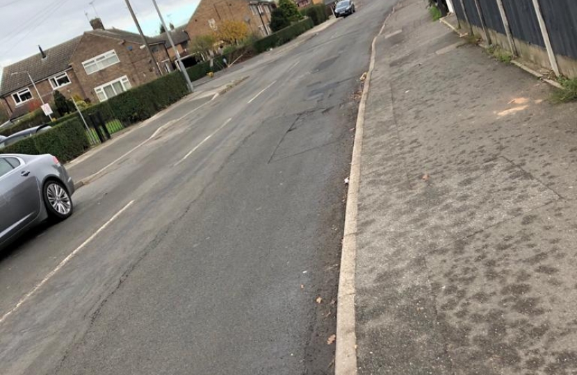 Park Road East in Calverton is due to be re-surfaced