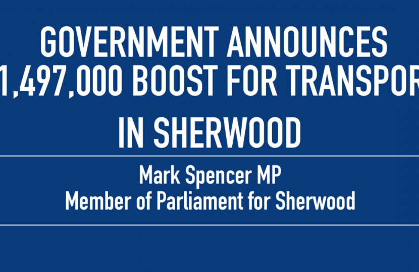 Government announces £1,497,000 for Transport in Sherwood