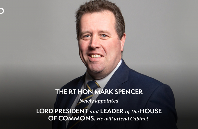 Mark appointed Leader of the House of Commons 
